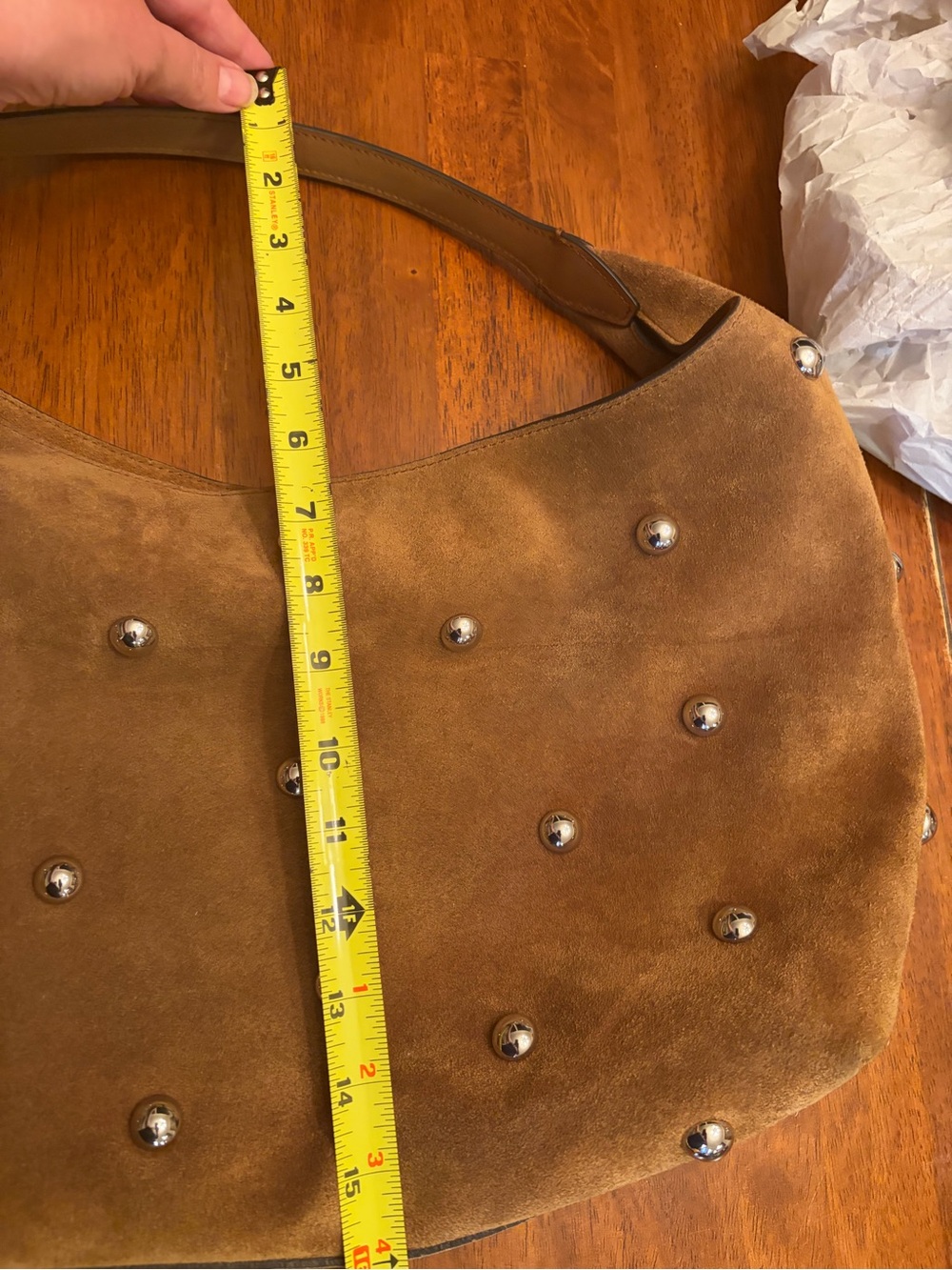 Madewell Mylie Suede Studded Hobo Bag in Brown - Picture 7 of 11
